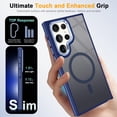 thumbnail image 6 of Magnetic for Galaxy S24 Ultra Case,Anti-Skid Edge Samsung S24 Ultra Case Compatible with Magsafe,Silky Translucent Back Cover Drop Proof Slim Thin Translucent Matte Case for Galaxy S24 Ultra,2024,Blue, 6 of 13