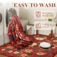 thumbnail image 2 of DUKINO 2x3 Rugs for Entryway, Floral Indoor Washable Front Door Mat, Non Slip Boho Small Carpet, Soft Low Pile Throw Rug for Entrance, Bedroom, Kitchen, Laundry, Bathroom, Red, 2 of 9