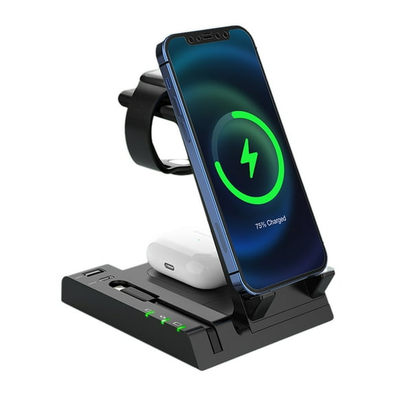 6 in 1 Wireless Charger Station 15W Overcurrent for for phone Andriod Devices Freeing Hands when Charging