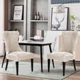 thumbnail image 2 of Qucyy Beige Lightweight and Easy to Carry Set Beige Velvet Wingback Chair Cover Chair Cover Strong Removable Washable Reusable Armless Protective Cover Suitable for Restaurant Banquet Home Decor Set, 2 of 5