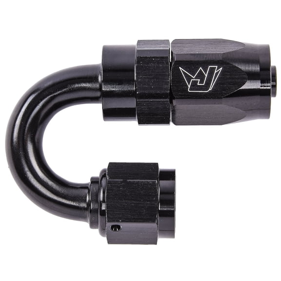 JEGS AN 180-Degree Max Flow Swivel Hose End [-6 AN Female to -6 AN Hose, Black]