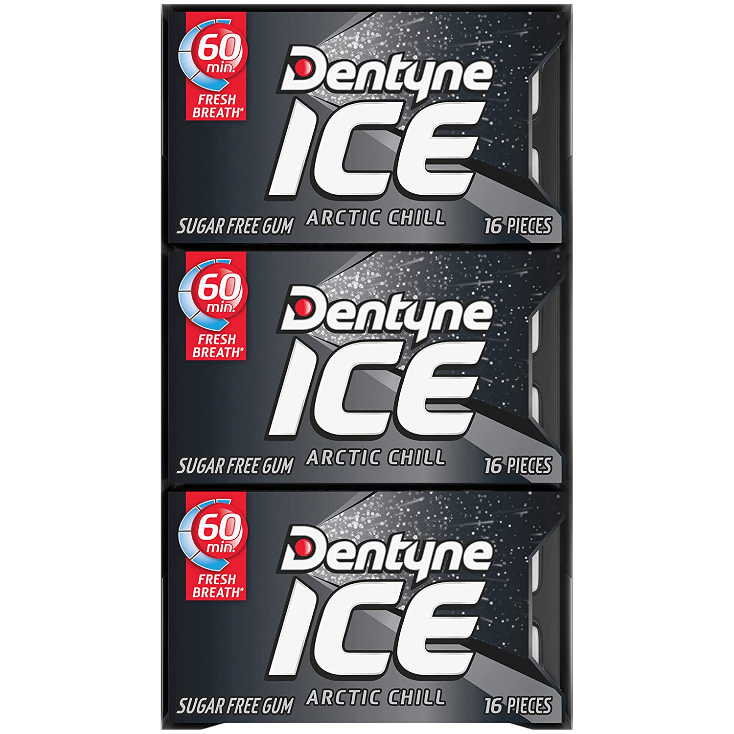 Dentyne Ice Arctic Chill Sugar Free Gum, 16 Piece Count Pack of 9 (144 Total Pieces) 2 Pack Boxes Bundle Double Up and Save