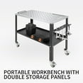 thumbnail image 2 of Pinypikaka Welding Table 36"x24" Portable Welding Workbench with Dual Storage Panels, Hooks, Wheels, 600 lbs Steel Welding Workbench Maker Bench with 5/8 Inch Fixture Holes for Home Garage Workshop, 2 of 6