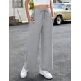 thumbnail image 4 of Yesfashion 2025 Women Sports  Pants High Waist Casual Wide Leg Long Lounge Pull On Trousers with Pocket, 4 of 9