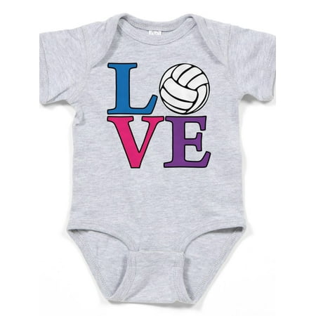 

CafePress - Multi Volleyball LOVE - Cute Infant Bodysuit Baby Romper