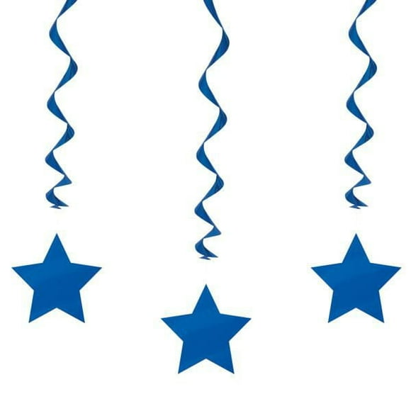 Décorations tourbillonnantes à suspendre Blue Star, 26 po, 3 ct