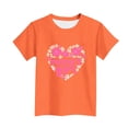 thumbnail image 4 of Zpanxa T-Shirts d'Été pour Filles Imprimé de la Fête de l'Indépendance Col Rond Manches Courtes Haut Polyester Spandex 5-6 Ans, 4 of 6