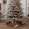 thumbnail image 4 of Rateoe Checkered With Golden Stars Pattern Christmas Tree Skirt with Ties, Christmas Tree Decorations, Farmhouse Christmas Decor Xmas Holiday Decorations-48", 4 of 6