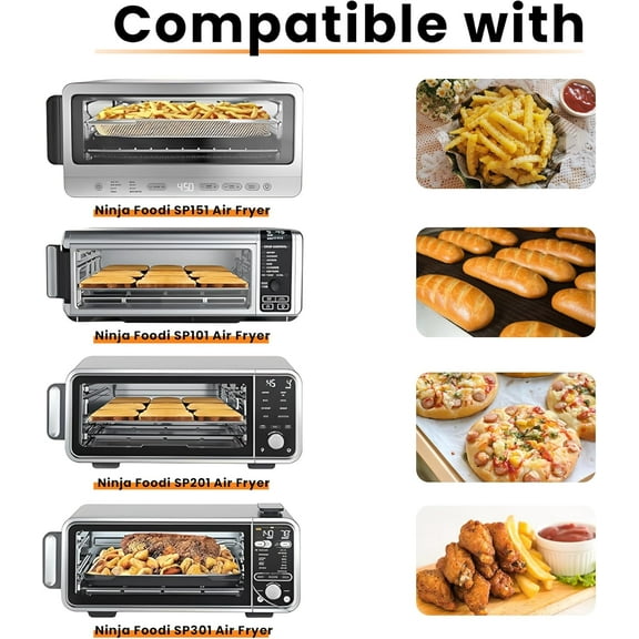 Crumb Tray Replacement for Foodi SP101 SP151 Air Fryer Accessories with 4 Teflon Mats
