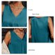 thumbnail image 3 of Camiseta sin mangas con cuello en V para mujer, color puro, acabado satinado, moda sin mangas, color liso satinado, 3 of 6