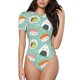 thumbnail image 1 of Fotbe Kawaii Sushi Body de Mujer con Cuello Redondo y Mangas Cortas, Sin Mangas Ajustado, Suave, Cómodo y Básico-Large, 1 of 7