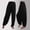 Black women plus size harem pants a1, variant on Women Plus Size Harem Pants Elastic Waist Flowy Casual Lounge Long Pants Solid Basic Loungewear Trousers for Home Work Beach, Black 3XL