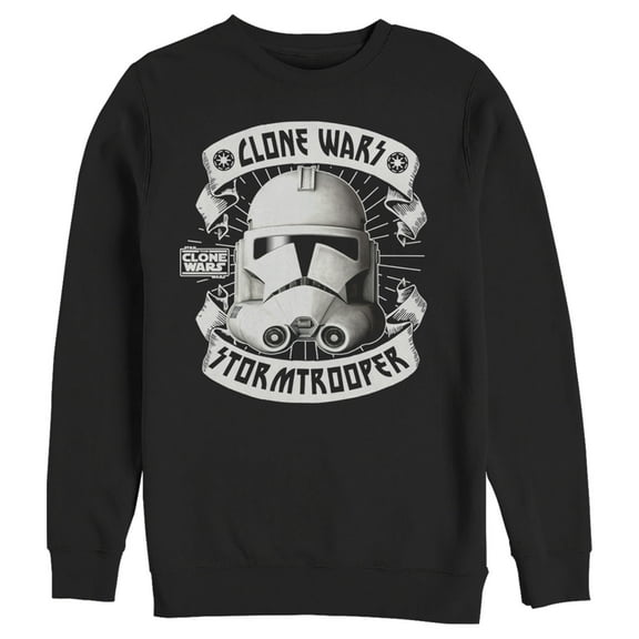 Men's Star Wars: The Clone Wars Stormtrooper Portrait Sweatshirt Black Small