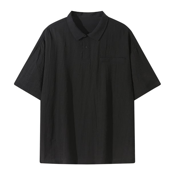 pstuiky camisetas de manga corta para hombre, Camiseta informal de verano para hombre, de color liso, de manga corta y solapa camisas casuales para hombre l