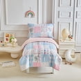 thumbnail image 3 of Set de ropa de cama para niños pequeños Joyreap rosa azul con diseño de retazos 107x145 cm, 3 of 7