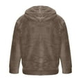 thumbnail image 6 of Mens Velvet Soft Hoodies Casual Solid Color Hooded Pullover Sweatshirt with Pocket Long Sleeve Trendy Tops (2XL, Brown), 6 of 7