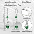 thumbnail image 6 of Lancharmed Cute Earrings for Women Ear Hook Micro Emerald Zirconia Dangle Silver Plated Earring Gifts for Women, 6 of 8