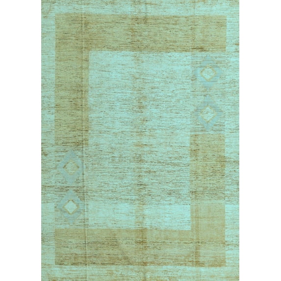 Ahgly Company Indoor Rectangle Abstract Light Blue Modern Area Rugs, 4' x 6'