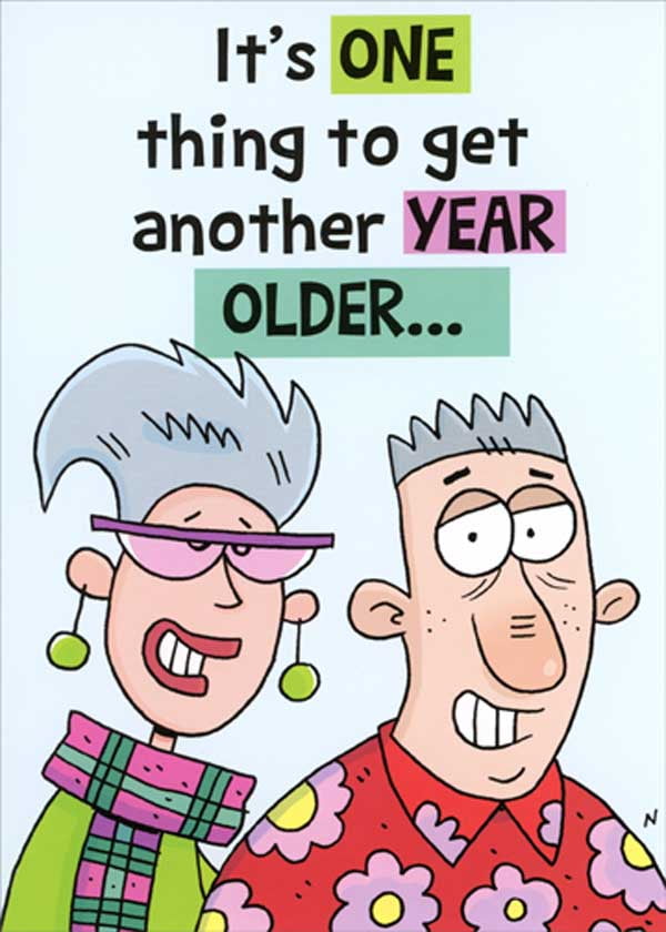 Oatmeal Studios Stylish Older Couple Another Year Older Funny / Humorous  Birthday Card 