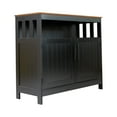 thumbnail image 2 of Merrick Lane Buffet and Sideboard with Storage Cabinet and Upper Shelf in Black with Walnut Finish Top, 2 of 12