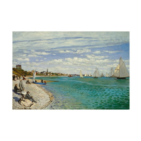 Trademark Fine Art Claude O. Monet Regatta At Sainte Adresse Canvas Wall Art - 30x47