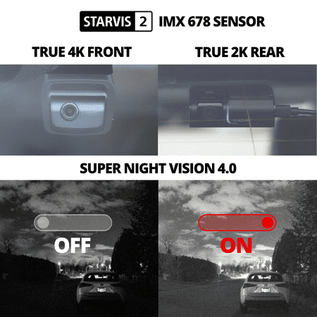 THINKWARE - U3000 4K UHD Front and 2K QHD Rear Dash Cam with Built-in GPS, WiFi and Radar - Black