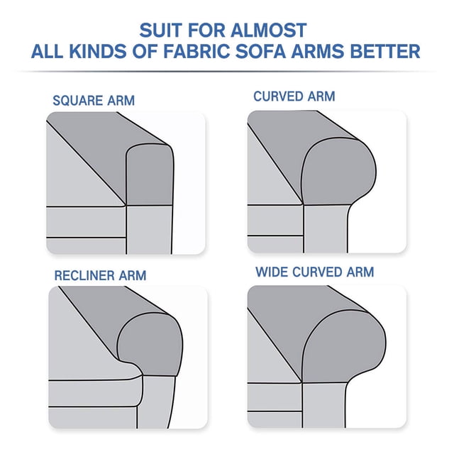 Funda para brazos para sofá Dos pares de sillones elásticos Tapas para brazos de fibra de poliéster suave Funda protectora antideslizante para muebles Adecuado para Muyoka Hogar