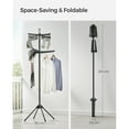 thumbnail image 4 of SONGMICS 2-Tier Clothes Drying Rack, 72-Inch Folding Laundry Drying Rack with 3 Rotatable Arms for Hangers, 24 Clips, Stainless Steel, for 27 Pieces of Clothes, Black, 4 of 6