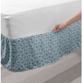thumbnail image 2 of Geometric Bed Skirt, Abstract Modern Art Inspired Swirls Curves Floral Pattern Pale Toned Image, Elastic Bedskirt Dust Ruffle Wrap Around for Bedding Decor, 4 Sizes, Slate Blue Tan, by Ambesonne, 2 of 2