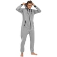 thumbnail image 7 of XIAOCHA Solid Onesie For Men Zip Up Hooded Long Jumpsuit Nightwear, 7 of 7