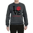 thumbnail image 2 of Wild Bobby, Love My Cat Stole My Heart Red Footprints Animal Lover Unisex Crewneck Graphic Sweatshirt, Charcoal, Small, 2 of 3