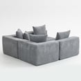 thumbnail image 5 of Barara King 111"W*74"D*23.6H Compressed Seat Sofa with All-Foam and Plush Textured Chenille, Boneless Couches with 5 Matching Pillows and Compressed Shipping for Living Romom, Bedroom, Gray, 5 of 10