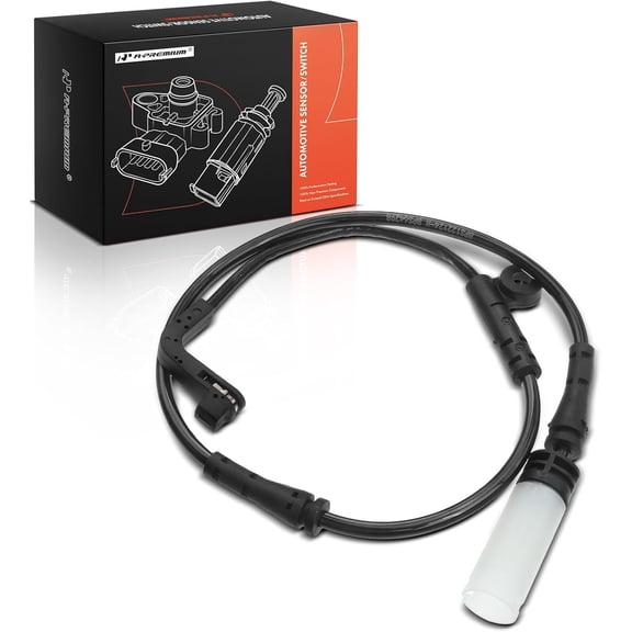 A-Premium Front Disc Brake Pad Wear Sensors Compatible with BMW 525i 2004-2007, 525xi 2006-2007, 528i 2008-2010, 528xi 2008, 530i 2004-2007, 530xi, 535i, 535xi, 545i, 550i, 645Ci, 650i, M5, M6