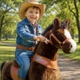 thumbnail image 3 of PonyCycle Kid-Powered Hores Ride-On Toy, No Battery, Smooth Wheels, Ages 3-4, Chocolate Brown, Ux321, 3 of 13