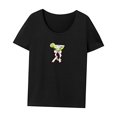 thumbnail image 3 of Camiseta para mujer verano moda cuello redondo camiseta para camping viajes trabajo viaje oficina L, 3 of 7