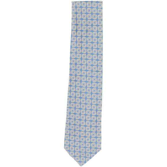 Dolcepunta Men's Red / Orange Iridescent Floral Crosses Silk Necktie - XL