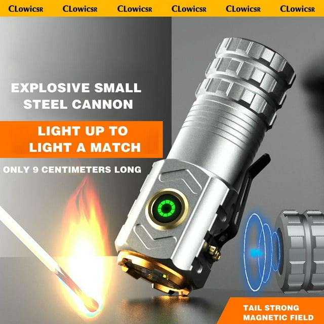 Dvkptbk Flashlight Rechargeable LED Flashlight with High Lumen, 18500 Lithium Battery Super Bright, Scalable and Flashlight, Powerful Handheld Flashlight Suitable Camping Essentials