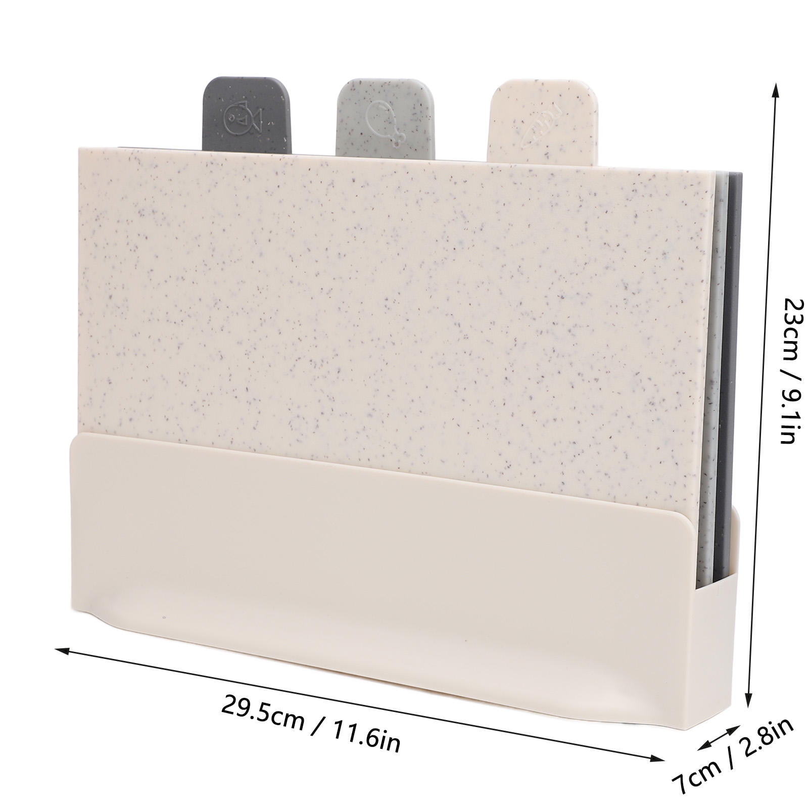 BIMZUC 3-Piece Plastic Cutting Board Set – Smooth, Non-Slip, Space-Saving – Ideal for Vegetables, Fruits & Meats