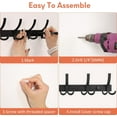 thumbnail image 5 of Coat Rack Wall Mount, 2 Pack Coat Hooks Wall Mount, Wall Hooks for Hanging, Hat Rack for Wall with 15 Hooks for Entryway and Bedroom, 5 of 7