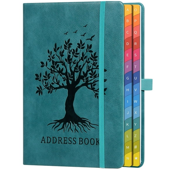 Libreta de direcciones ZXHQ con coloridas pestañas alfabéticas Seagreen