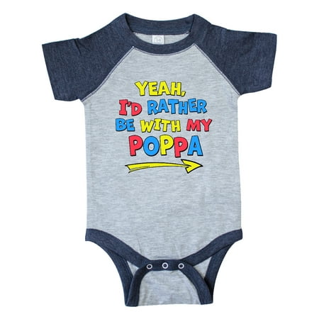 

Inktastic Yeah I d Rather be with My Poppa in Red Yellow and Blue Gift Baby Boy or Baby Girl Bodysuit
