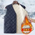thumbnail image 2 of Chalecos chaqueta de hombre Otoño Invierno chaquetas de lana sin mangas ropa de hombre abrigo de cintura moda chaleco sólido ropa de talla grande 6XL, 2 of 5