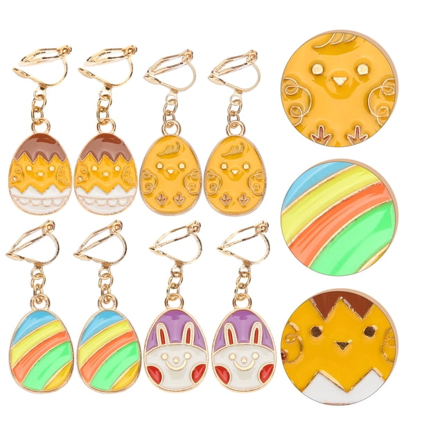 Lot De 12 Paires Boucles D'Oreilles à Clips Pour Enfants - Motifs Mignons Dessin Animé Et Princesse 12 Paires Boucles Clips Mignonnes