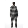 thumbnail image 2 of #FollowMe Mens Plaid Button-Front Flannel Pajama Set  Classic & Comfortable Sleepwear (Black - Plaid, X-Large), 2 of 2