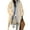 White, variant on Women Winter Coat - Fake Two-piece Hooded Colorblock Long Sleeve Loose Knee Length Thick Plush Warm Drawstring Single-breasred Overcoat