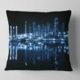 thumbnail image 2 of Designart Glowing City at Midnight - Cityscape Photo Throw Pillow - 16x16, 2 of 5