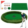 thumbnail image 2 of Costway Oval Floating Golf Green Includes Golf Hitting Mat 6 Golf Balls Golf Flag, 2 of 10