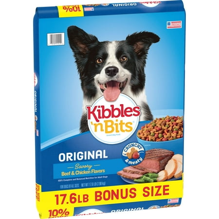 - Kibbles 'n Bits Original Savory Beef & Chicken Flavors Dry Dog Food, 17.6-Pound Bag