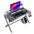 thumbnail image 1 of MOTPK 45 Inch Carbon Fiber Computer Gaming Desk with Raised Monitor Shelf, Black, 1 of 7