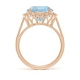 thumbnail image 2 of ANGARA Natural 3.4 ct Aquamarine Scalloped Halo Ring in 14K Rose Gold for Women (Size-11mm) | March Birthstone, Birthday, Anniversary, Jewelry Gift for Women | Natural Aquamarine Ring, 2 of 8